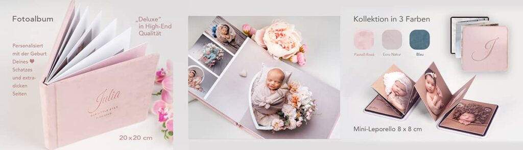 Ich erstelle dir das schönste Babyalbum nach der Neugeborenenfotografie